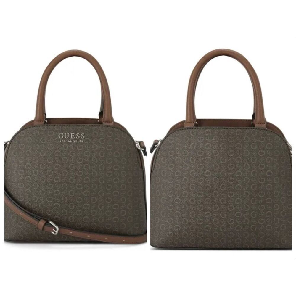 GUESS - Dome Crossbody/Satchel in Cafe Mocha Faux Leather/BONUS Matching Wallet - Picture 13 of 15